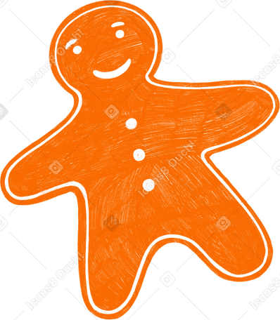orange cookies in the shape of a person Illustration in PNG, SVG