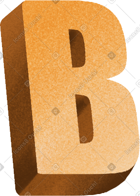 Voluminous golden letter b PNG, SVG