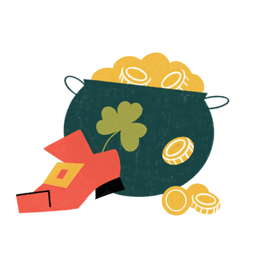 Pot with gold for St.patrick's day PNG, SVG