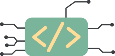 icon of the programming brackets on the green rectangle PNG, SVG