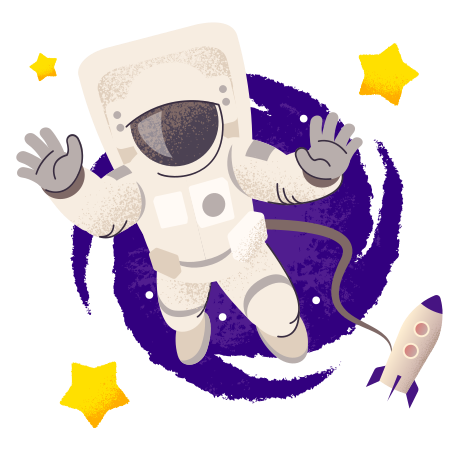 Astronaut Illustration in PNG, SVG