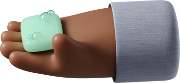 Dark brown skin hand holding soap PNG, SVG
