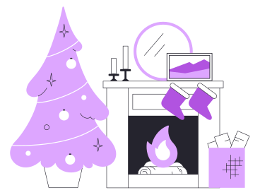 Christmas fireplace PNG, SVG