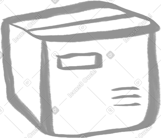 gray box with adress PNG, SVG