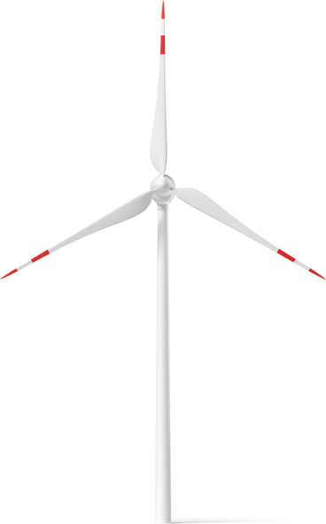 white wind turbine front view PNG, SVG