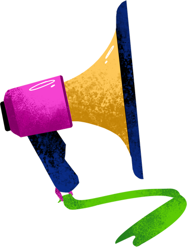 yellow-pink loudspeaker PNG, SVG