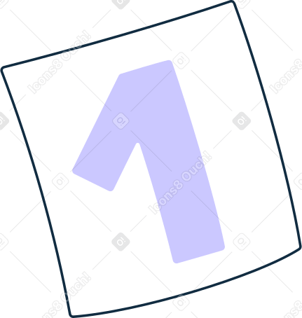 paper with the number one PNG, SVG