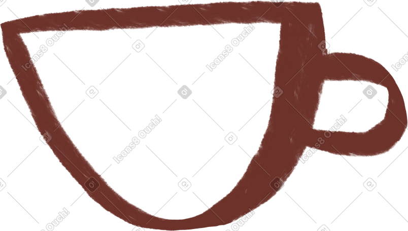 brown tea cup PNG, SVG