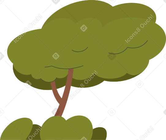 green grass into a lush tree в PNG, SVG