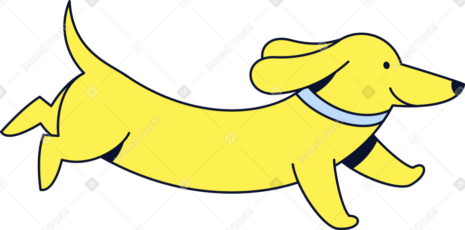 Perro salchicha amarillo PNG, SVG