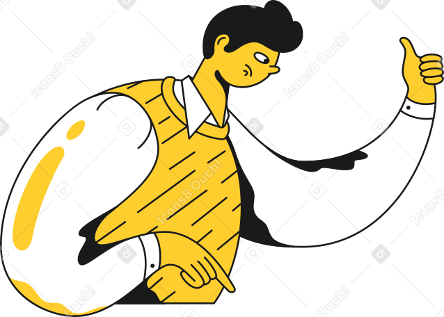 busy man with two arms Illustration in PNG, SVG