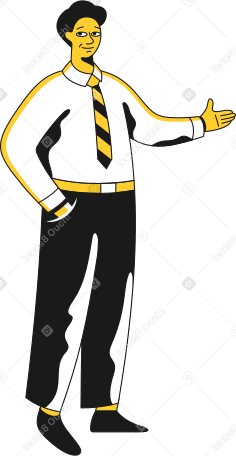 standing man pointing at something Illustration in PNG, SVG