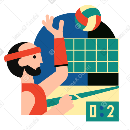 Sportsman playing volleyball PNG, SVG