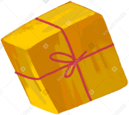 желтый подарок в PNG, SVG