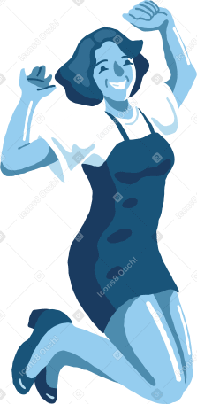 woman jumping front Illustration in PNG, SVG