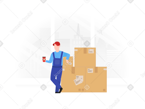 Storage worker Illustration in PNG, SVG