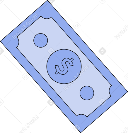 Billete de un dólar azul PNG, SVG