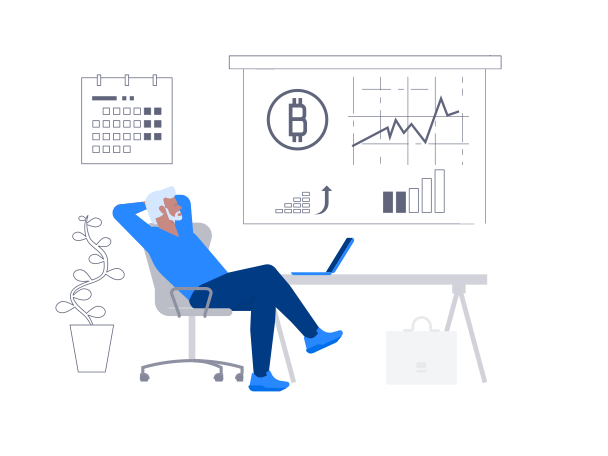 Bitcoin Growth Illustration in PNG, SVG