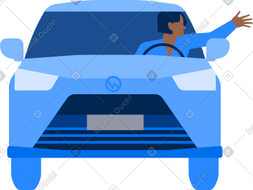 Man is sitting in car and shows his hand out of the window PNG, SVG