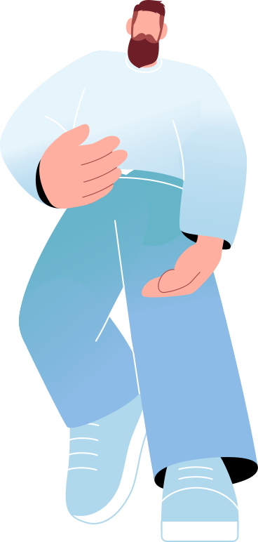 man holding something in his hands PNG, SVG