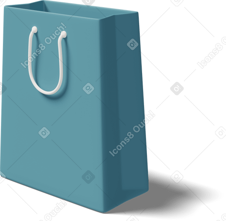 3D Blue paper bag  PNG, SVG