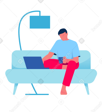 Man working at home PNG, SVG