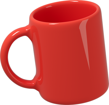 side view of red mug PNG、SVG