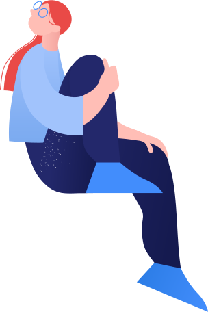 sitting girl Illustration in PNG, SVG