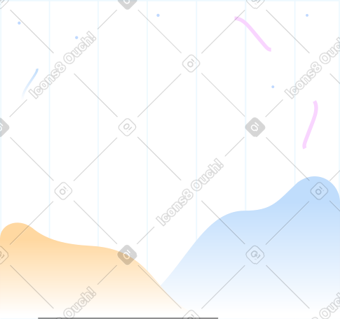 striped background with yellow mountains and colorfull lines PNG, SVG