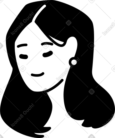 戴耳环的年轻女子的头 PNG, SVG