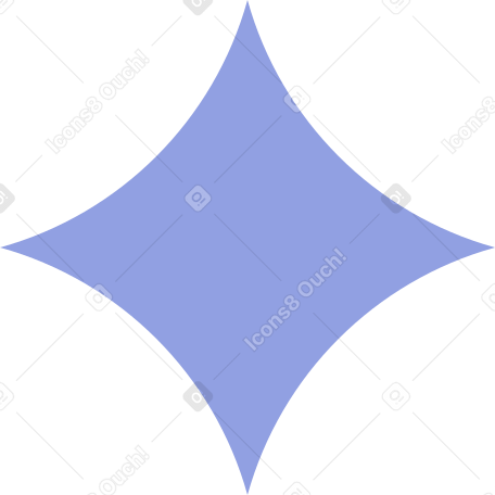 blue quadrangular star PNG, SVG