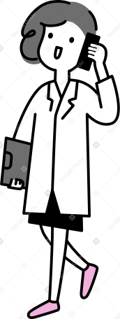 female doctor talking on the phone PNG, SVG