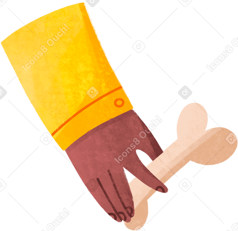 hand with bone Illustration in PNG, SVG
