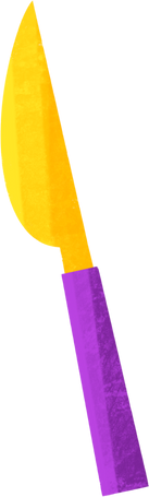 knife with purple handle Illustration in PNG, SVG