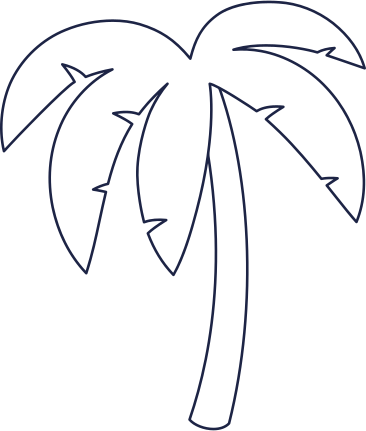 palm tree line PNG, SVG