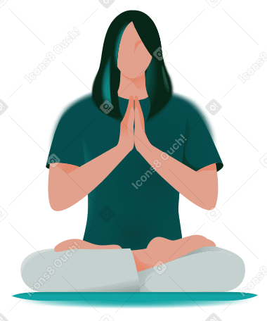 Frau sitzt in meditationshaltung PNG, SVG