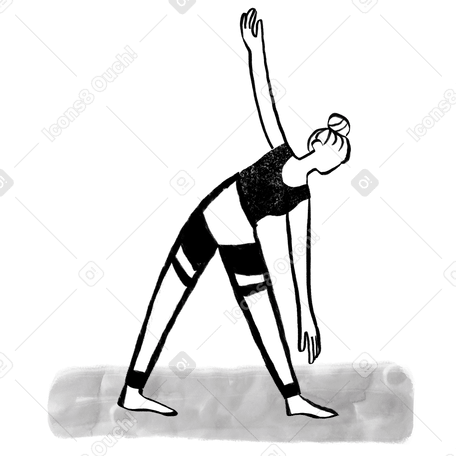 Black and white woman doing yoga PNG, SVG