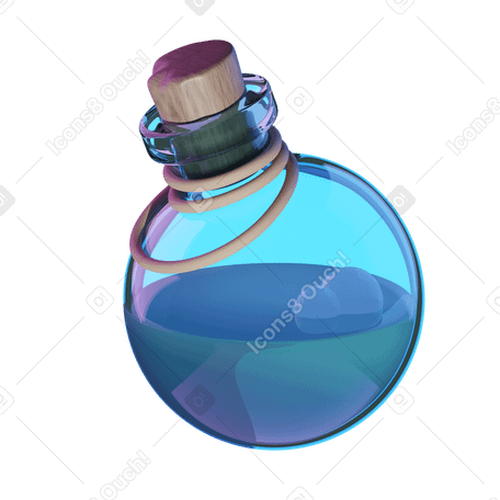 3D bottle with potion PNG, SVG