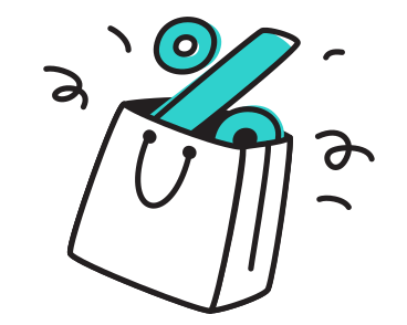 Discount in shopping bag PNG, SVG