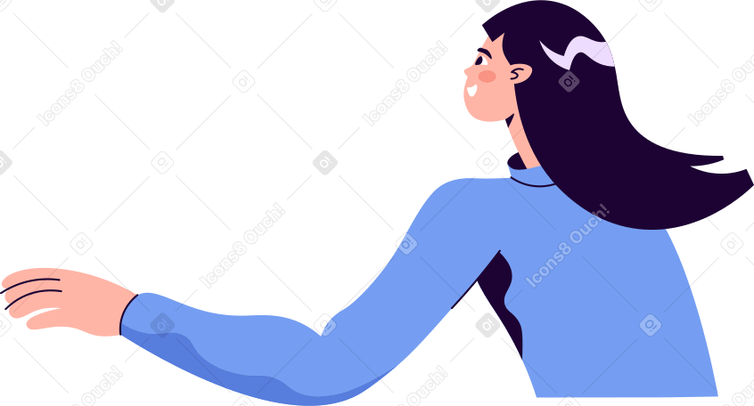 Женщина в водолазке со спины в PNG, SVG