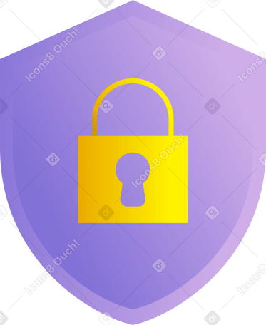 shield with lock PNG, SVG