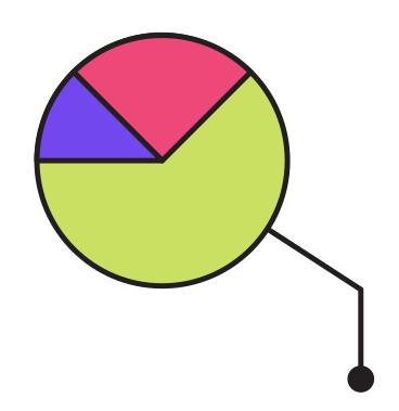 pie chart with statistic animated illustration in GIF, Lottie (JSON), AE