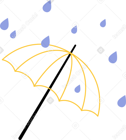 Ombrello con pioggia PNG, SVG