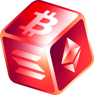 isometric cube with cryptocurrencies PNG, SVG