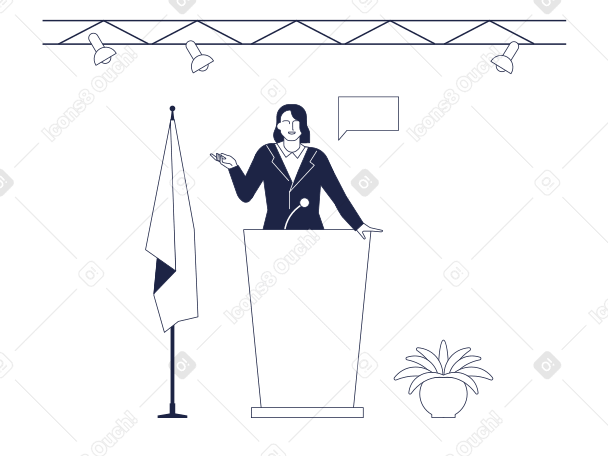 Female Politician giving a speech PNG, SVG