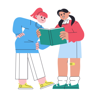Girls reading a book PNG, SVG