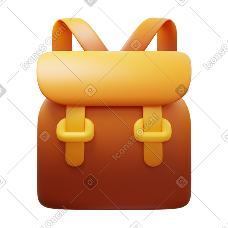 3D school backpack PNG, SVG