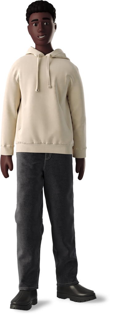 man in hoodie standing PNG, SVG