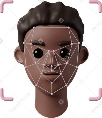 3D face scan Illustration in PNG, SVG