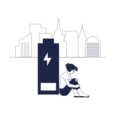 Depression In The City Illustration in PNG, SVG